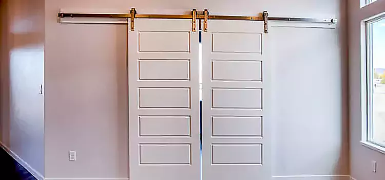 Glass Barn Door with Installation Hardware Kit Oak Lawn